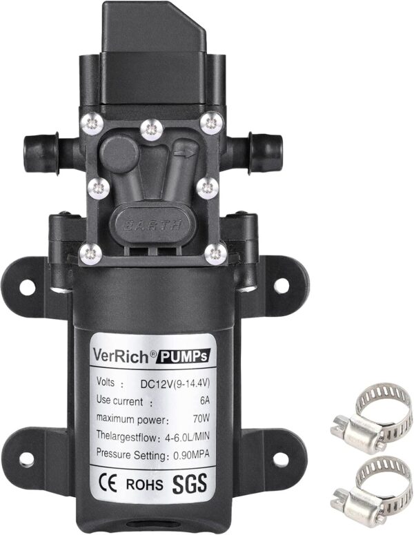 Bomba diafragma roceadora seri micro flo FLO2203-1 12v 3.1lpm 70psi 2.2amp