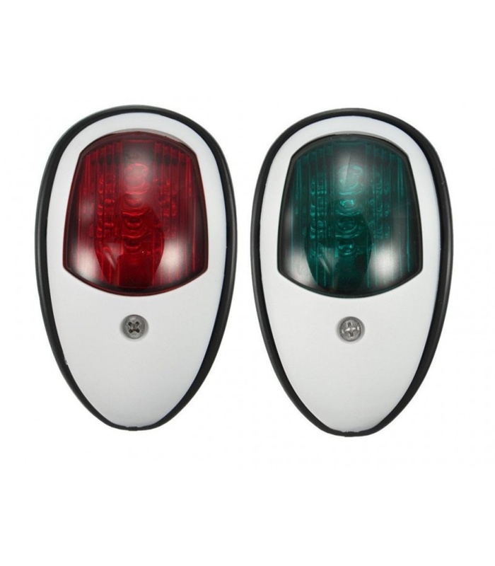 21000010 Set Luces LED Navegación Rojo-Verde 12V (Caja Plastica Negra) 12 mt - Imagen 1