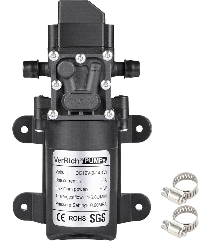 bomba-diafragma Bomba diafragma roceadora seri micro flo FLO2401 24v 3.8lpm 35psi 1.5amp - Imagen 1