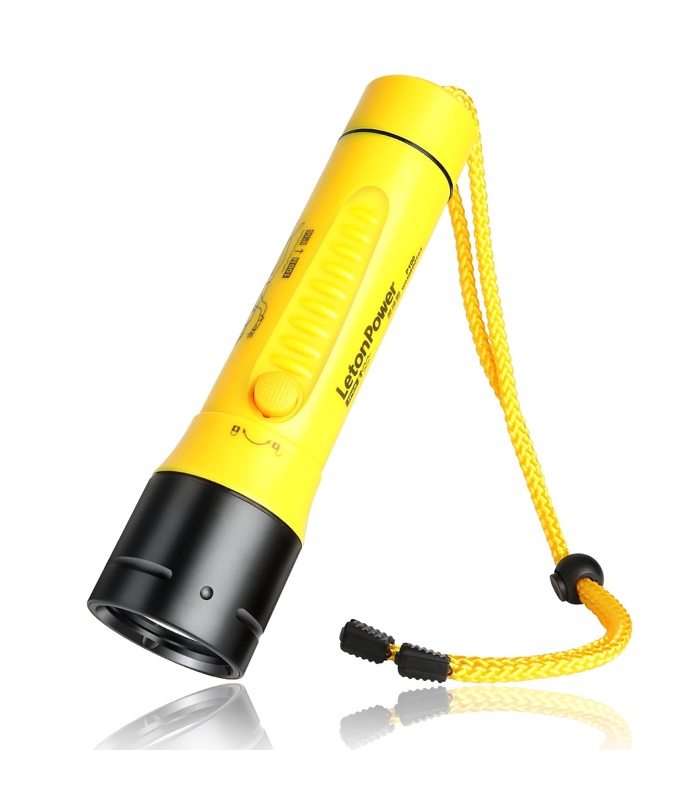linterna-buceo Linterna Buceo LED Amarillo neon con cuerda - Imagen 1